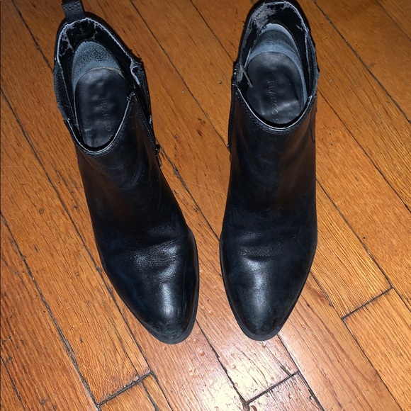 Franco Sarto Black Leather Heeled Booties - Picture 5 of 5